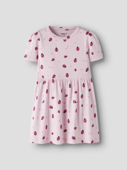Klänning Kortärmad Haline Nyckelpigor Rosa