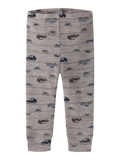 Leggings Merinoull Wang NB Mönstrad Bilar Motorcyklar Beige