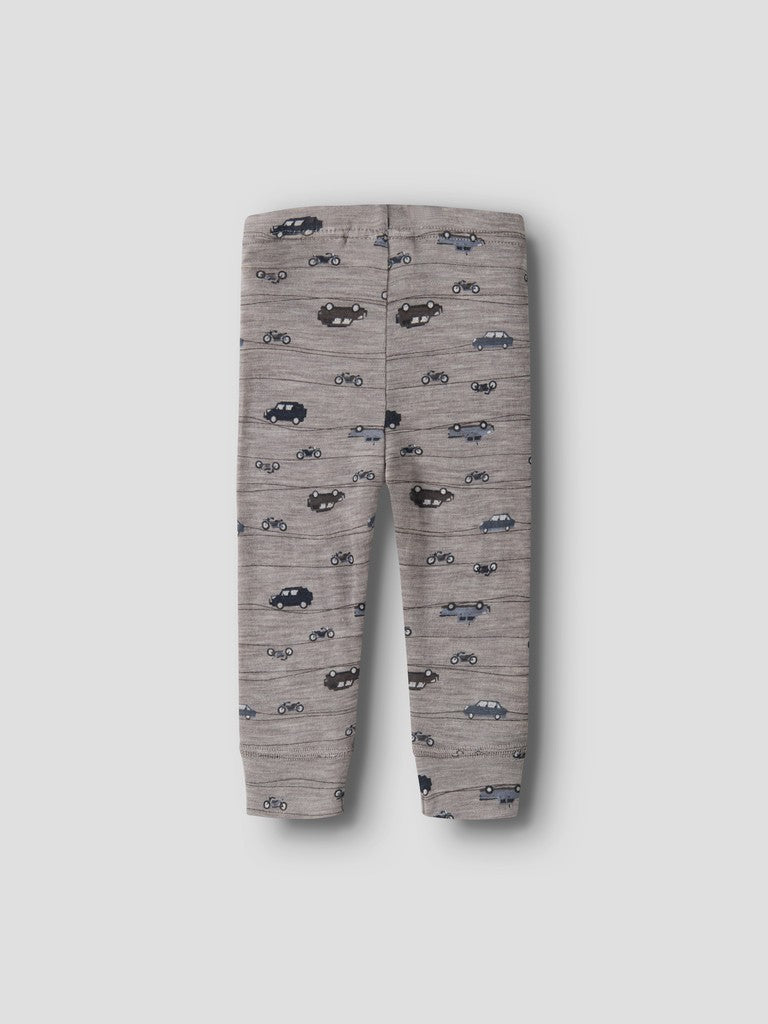 Leggings Merinoull Wang NB Mönstrad Bilar Motorcyklar Beige