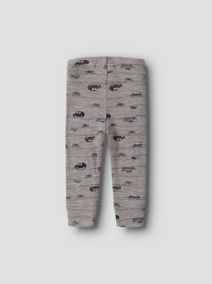 Leggings Merinoull Wang NB Mönstrad Bilar Motorcyklar Beige