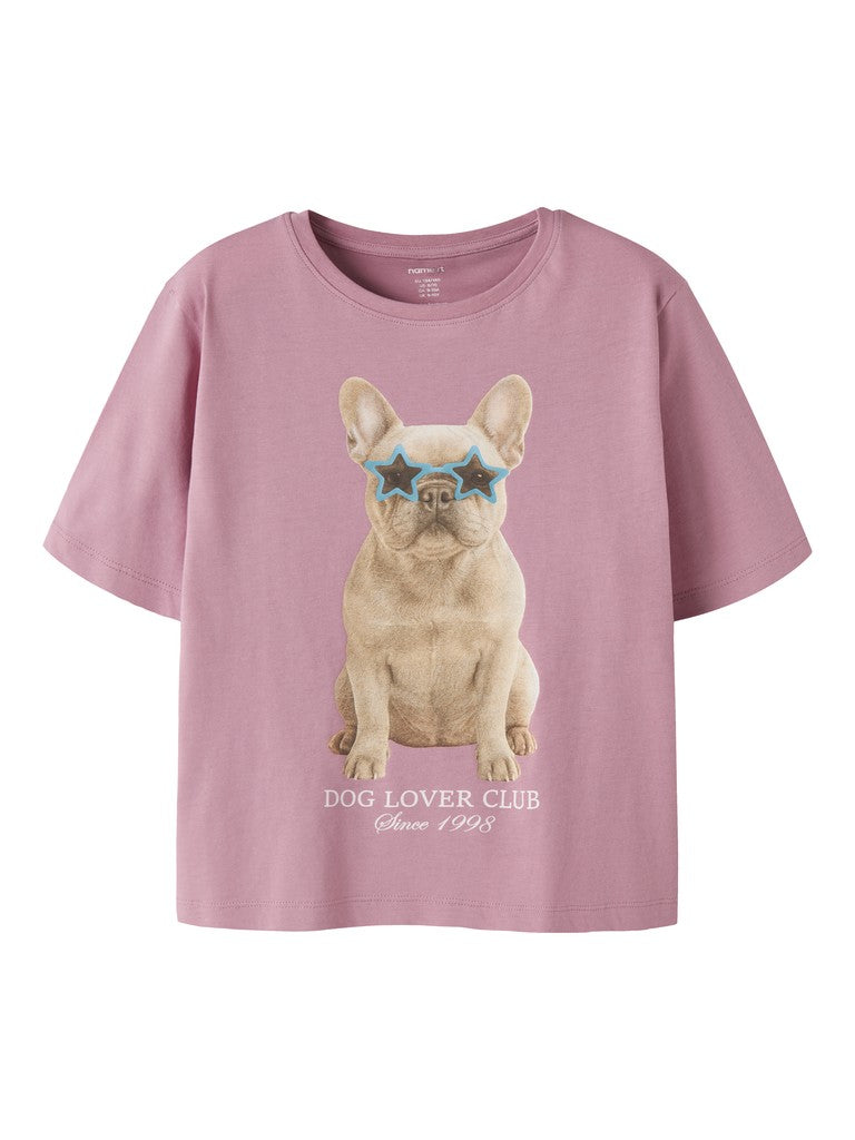 Topp Kort Ärm Votea Hund Rosa