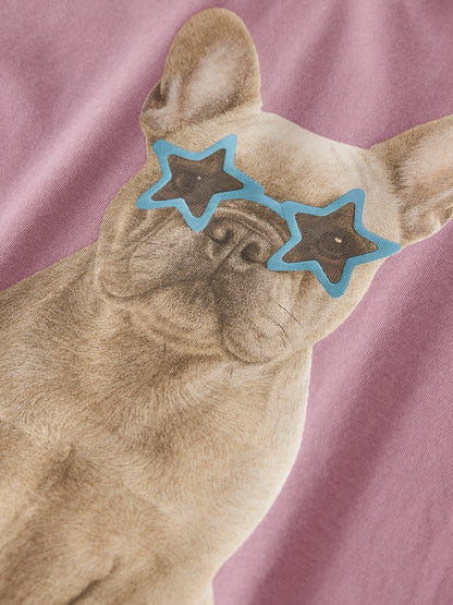 Topp Kort Ärm Votea Hund Rosa