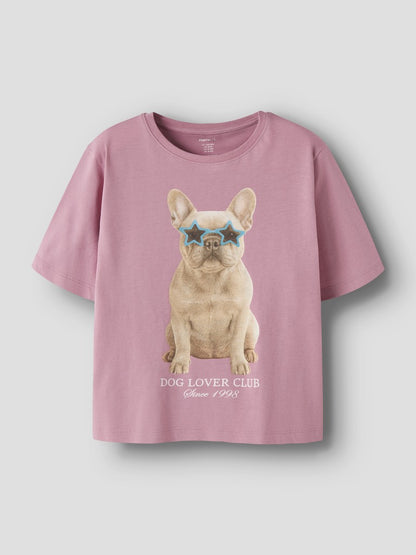 Topp Kort Ärm Votea Hund Rosa