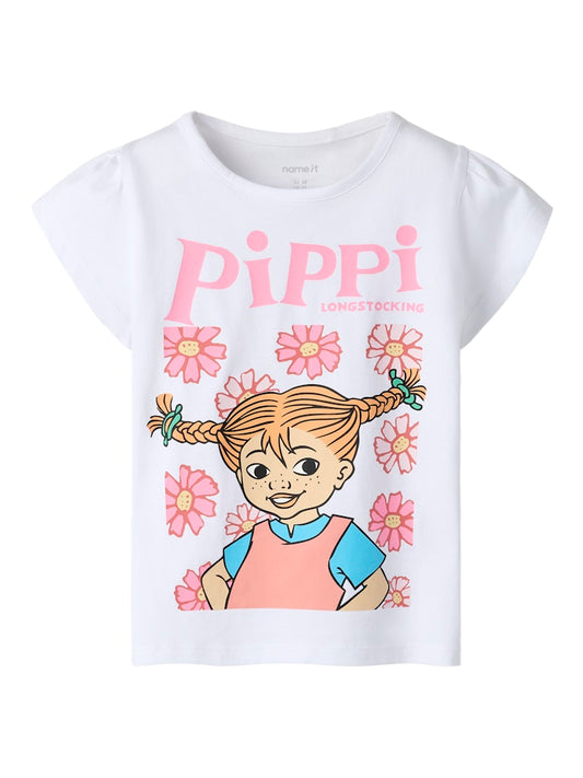 T-shirt Kortärmad Pippi Långstrump Vit