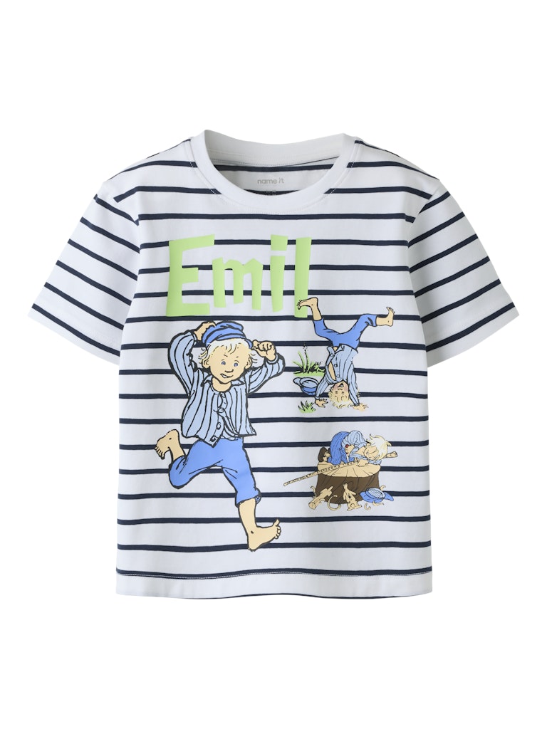 T-shirt Kortärmad Emil Randig Miall Vit