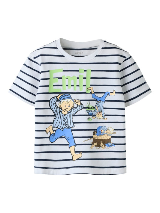 T-shirt Kortärmad Emil Randig Miall Vit