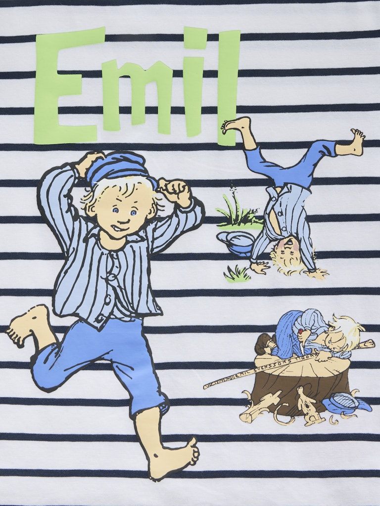 T-shirt Kortärmad Emil Randig Miall Vit