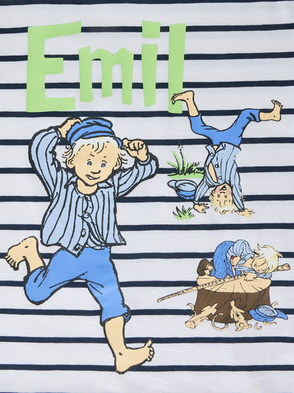 T-shirt Kortärmad Emil Randig Miall Vit