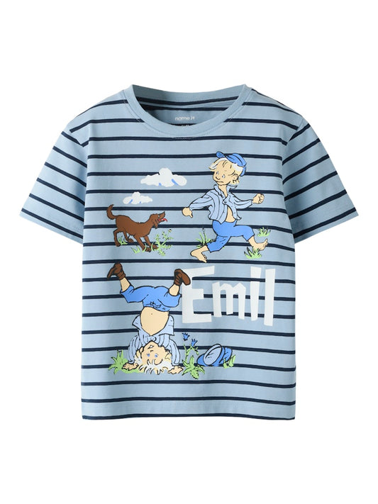 T-shirt Kortärmad Emil Randig Miall Ljusblå