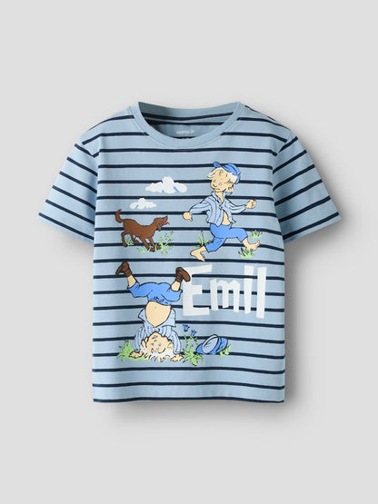 T-shirt Kortärmad Emil Randig Miall Ljusblå
