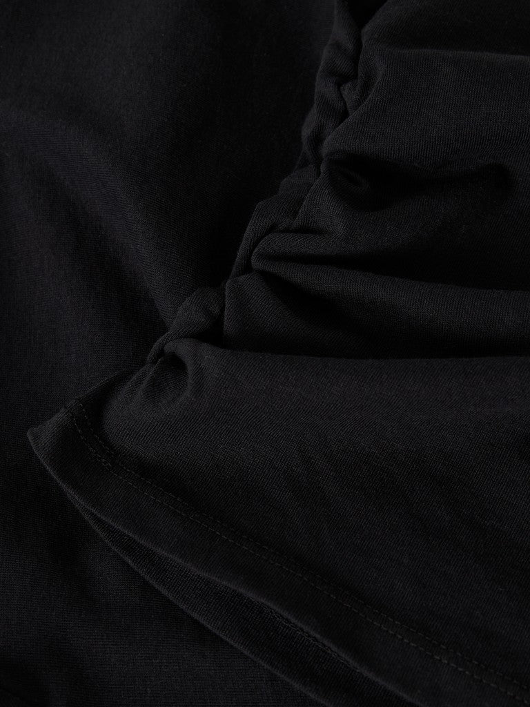 Topp Lanni Långärmad Rynk Enfärgad Svart