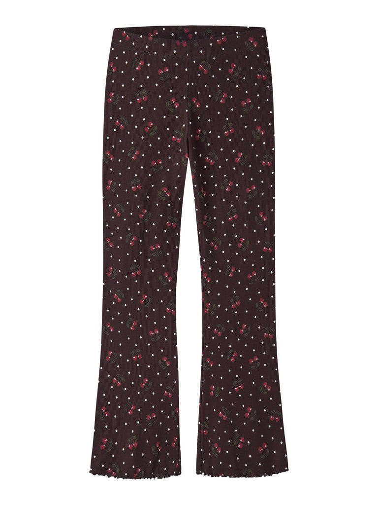 Bootcut Leggings/Byxa Vemia Mönstrad Brun