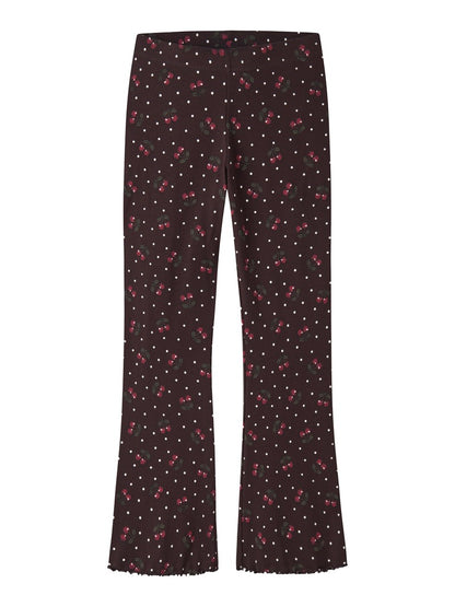 Bootcut Leggings/Byxa Vemia Mönstrad Brun
