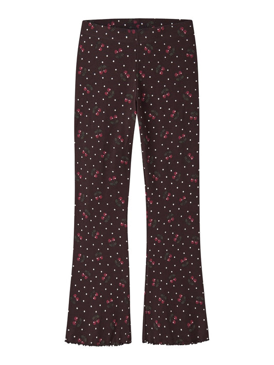 Bootcut Leggings/Byxa Vemia Mönstrad Brun