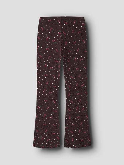 Bootcut Leggings/Byxa Vemia Mönstrad Brun