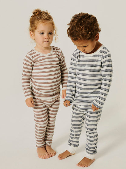 Topp Merinoull Wang Randig Rosa/Vit