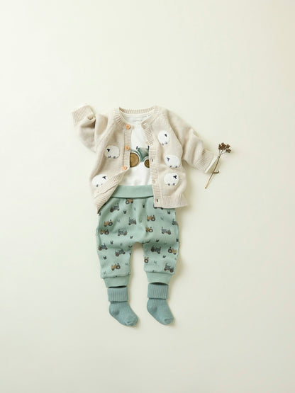 Stickad Kofta Kossor Lional Enfärgad Beige