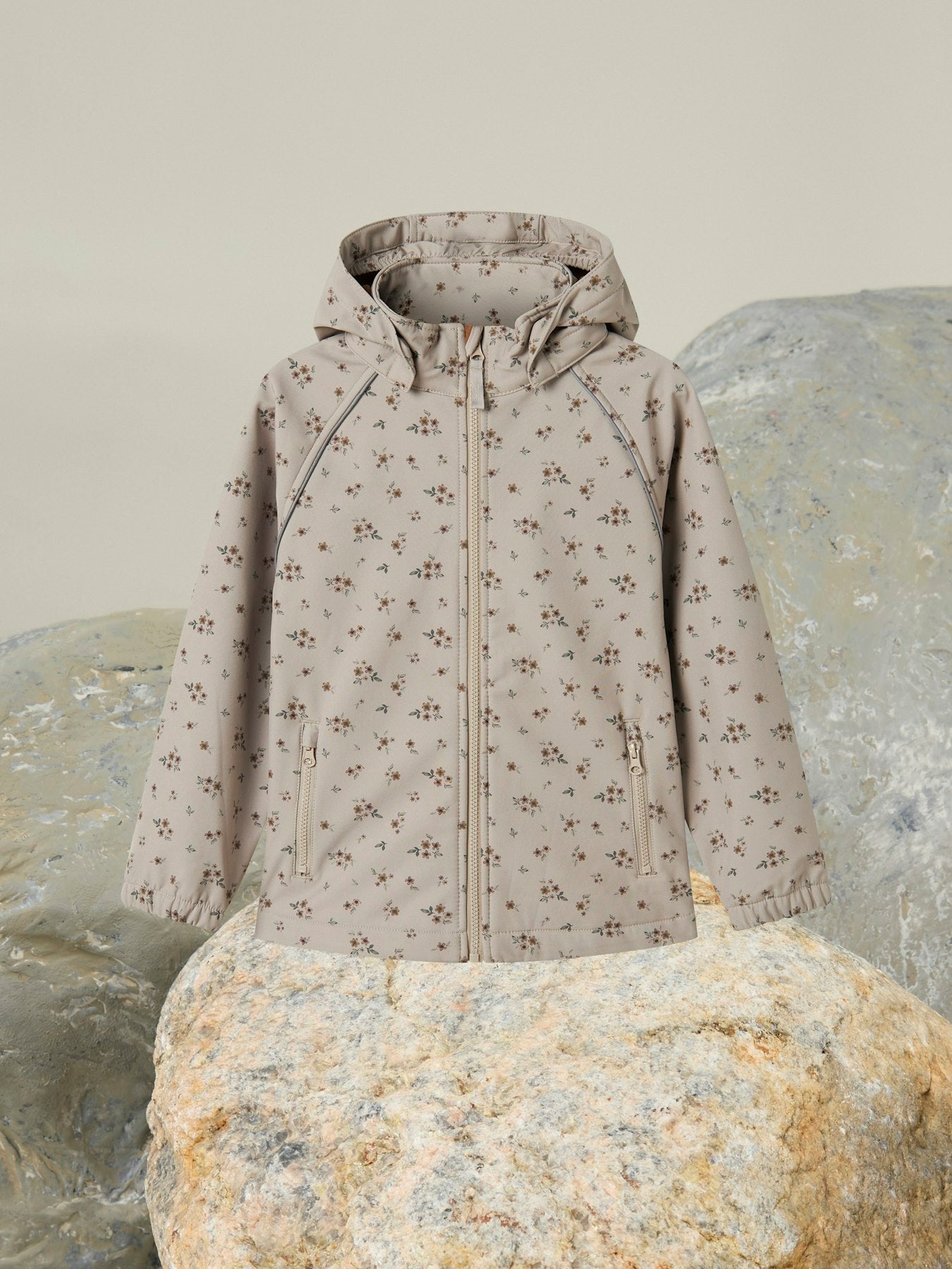Softshell Jacka K Vattentät Alfa08 Blommor Beige