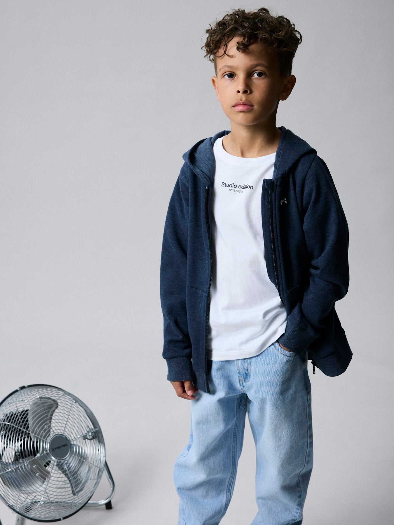 Hoodie Sweat Dragkedja Vimo Grå