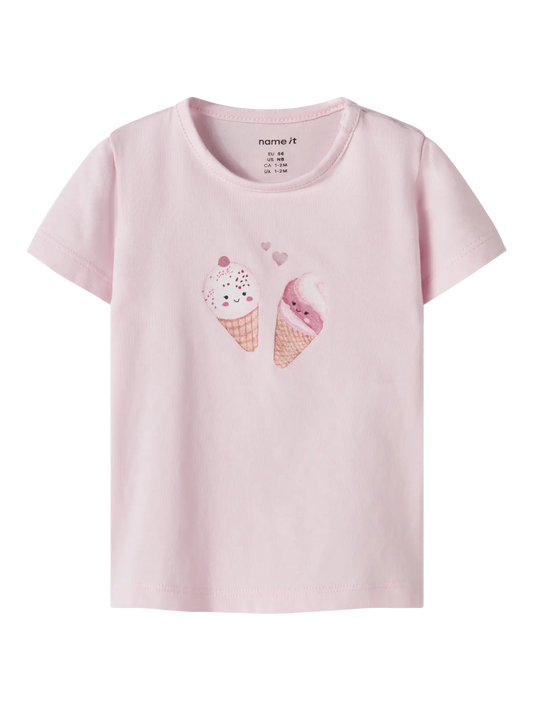 T-shirt Kortärmad Glassar Jacoba Ljusrosa