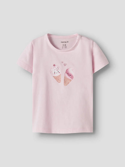 T-shirt Kortärmad Glassar Jacoba Ljusrosa