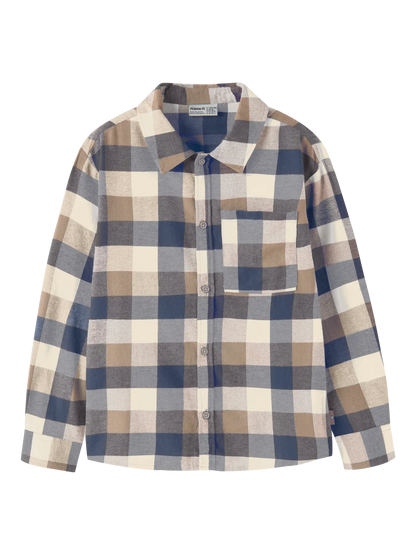 Skjorta Overshirt Flanell K Rutig Levin Blå