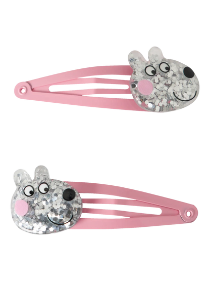 Hårspännen Greta Gris 2-pack Arna Rosa/Silver
