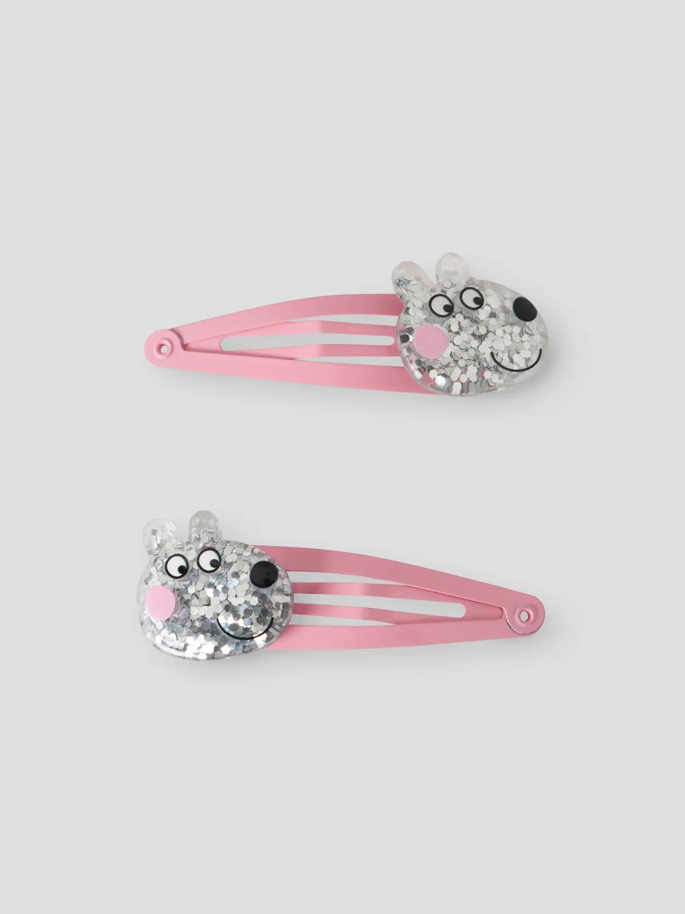 Hårspännen Greta Gris 2-pack Arna Rosa/Silver