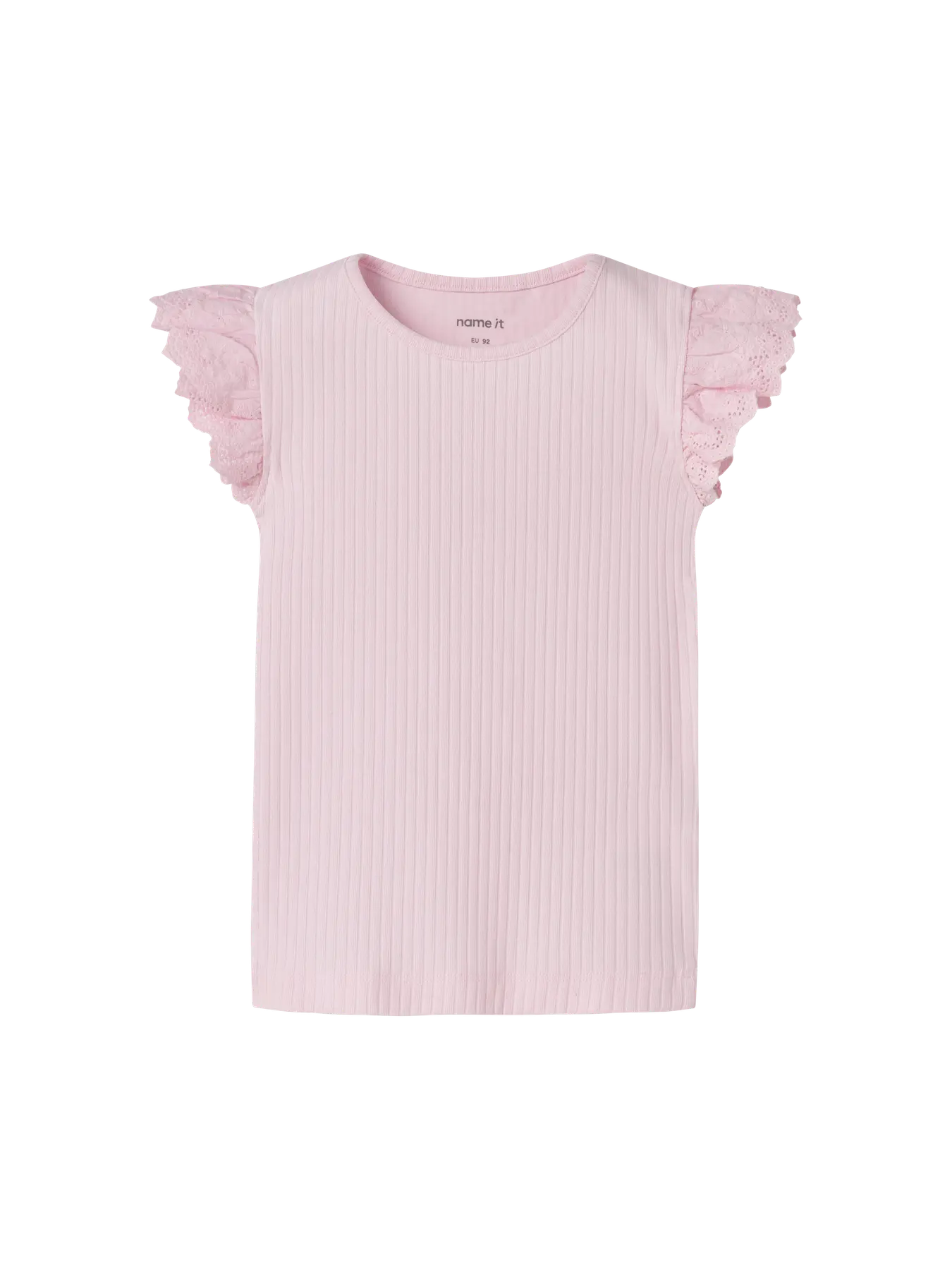 Topp Kortärmad Ribbad  Havelle Enfärgad Rosa