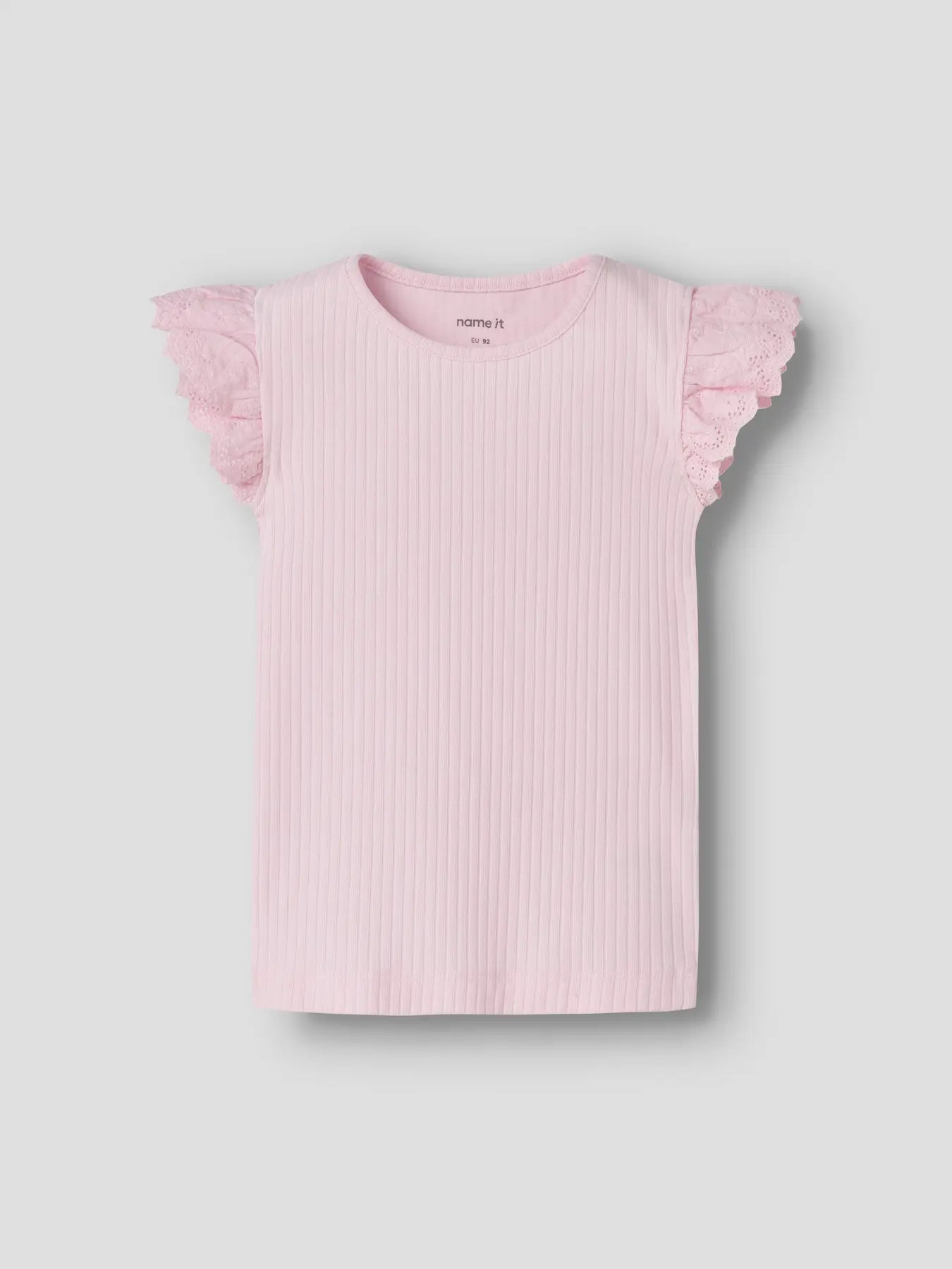 Topp Kortärmad Ribbad  Havelle Enfärgad Rosa