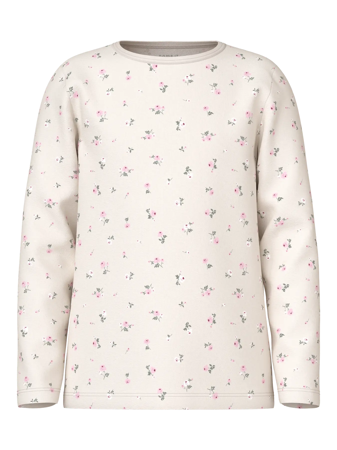 Pyjamas Långärmad Blommor Vit