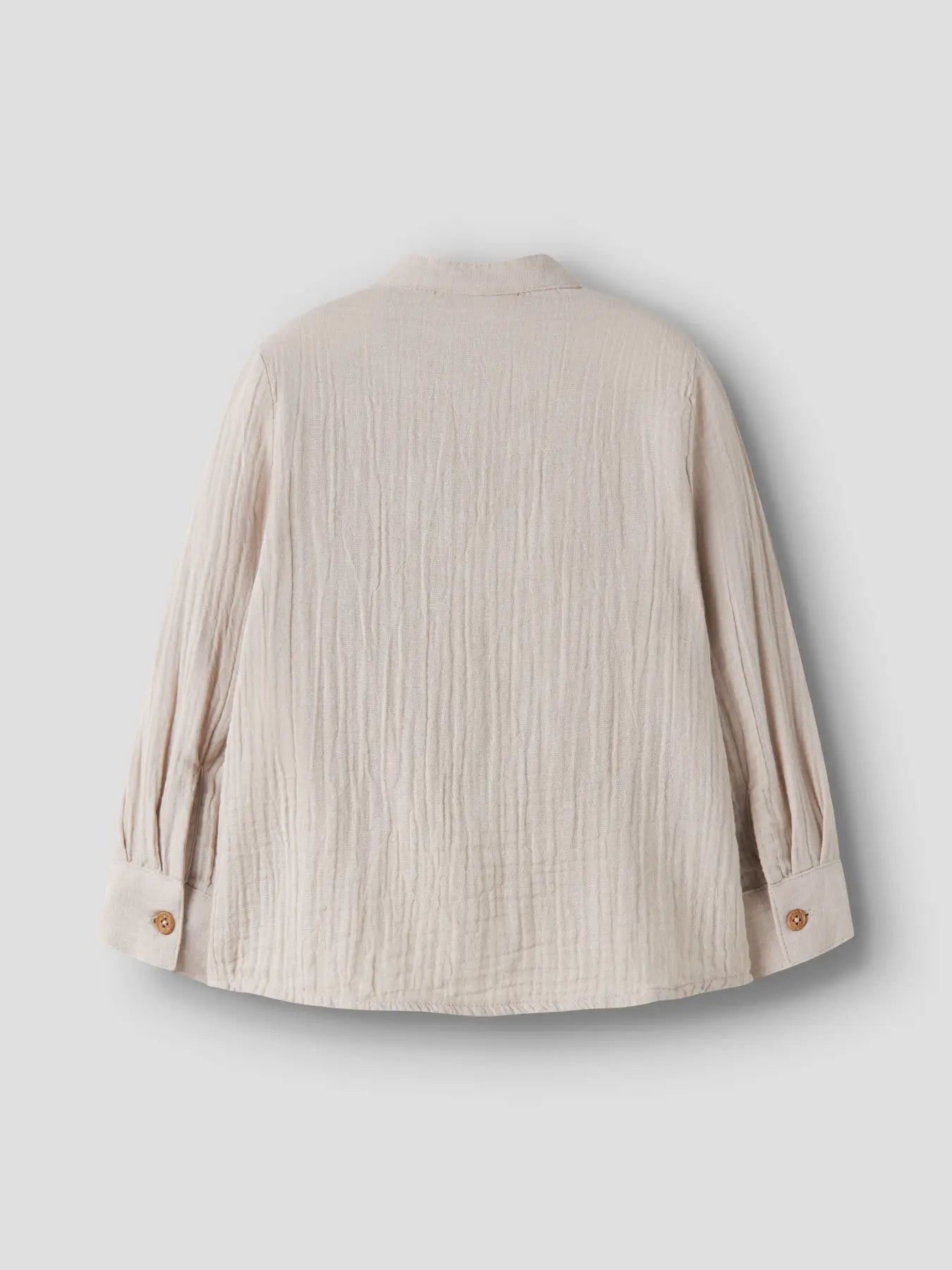 Skjorta Långärmad Enfärgad Muslin Beige