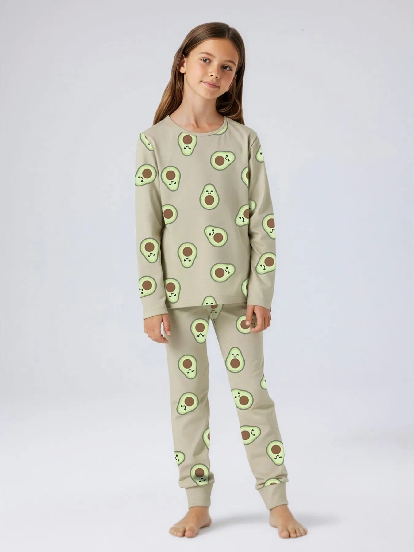 Pyjamas Långärmad Avocado K Beige