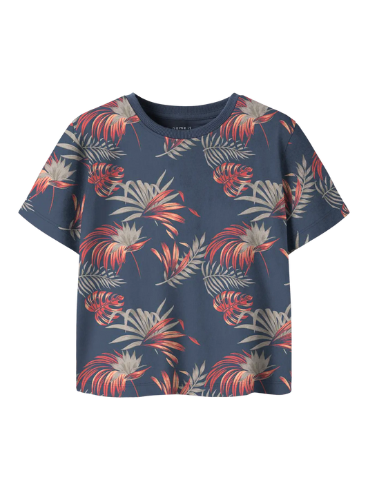 T-shirt Fluzz Kortärmad M Mönstrad Blå