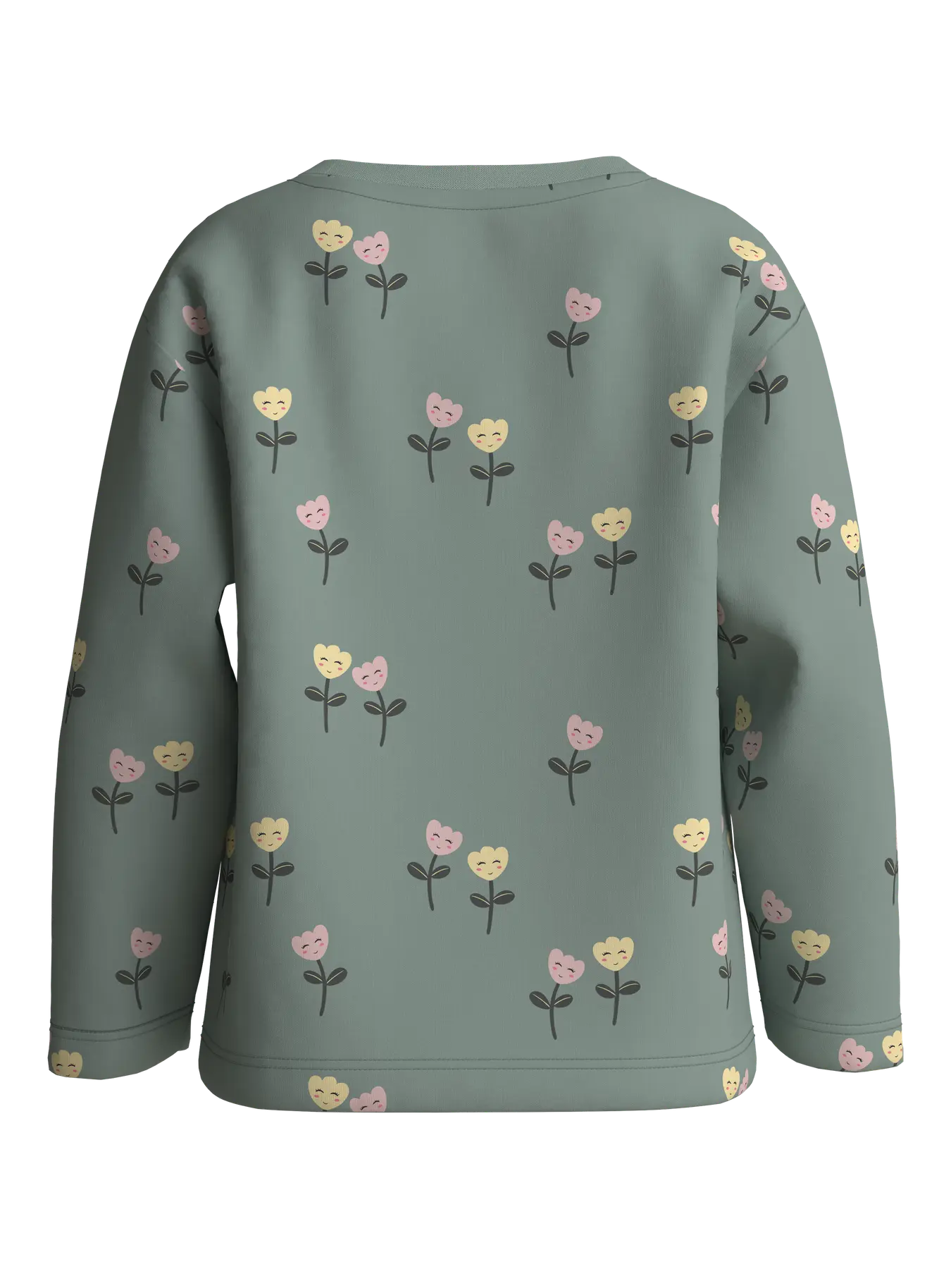 Långärmad Topp Blommor Velda Grön