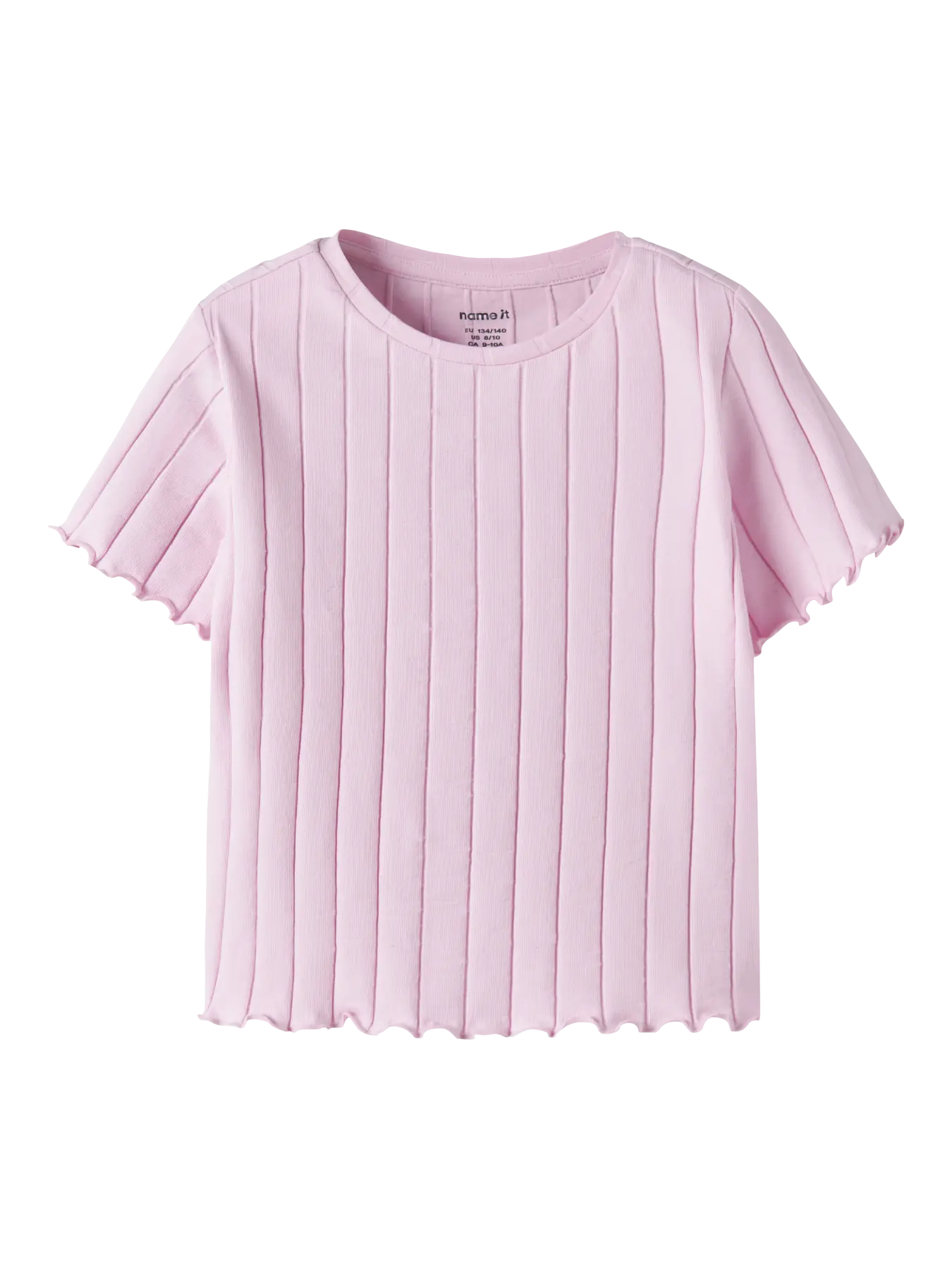 Kortärmad Croppad Topp Noralina Enfärgad Rosa