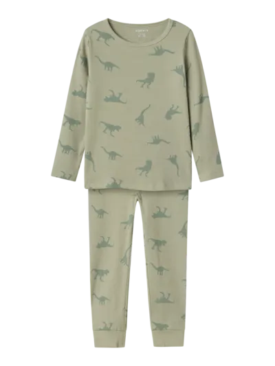 Pyjamas Dinosaurie Ribbad Grön