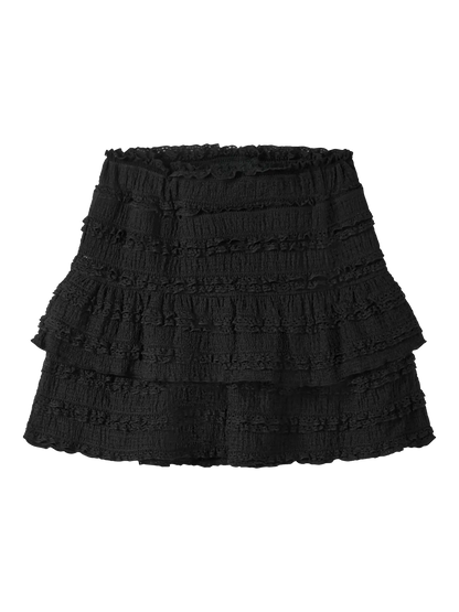 Kjol Haldora Krinklad Enfärgad Svart