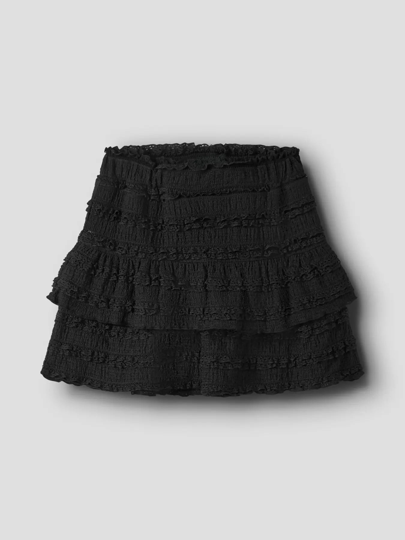 Kjol Haldora Krinklad Enfärgad Svart