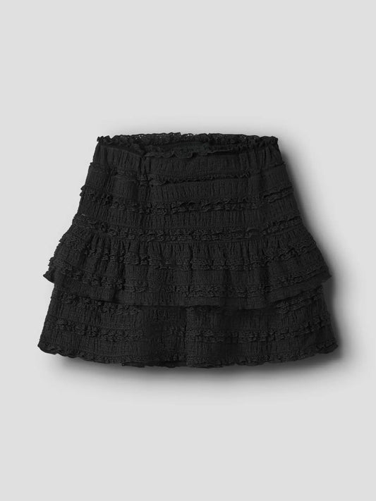 Kjol Haldora Krinklad Enfärgad Svart