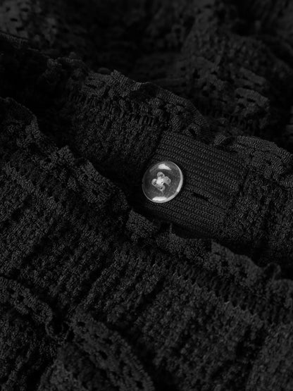 Kjol Haldora Krinklad Enfärgad Svart