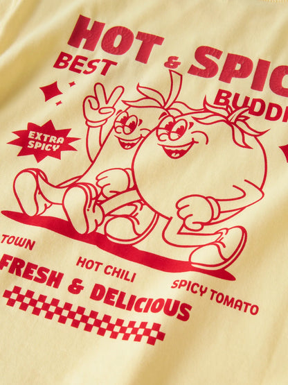 T-shirt Kortärmad Henno Spicy Backprint Gul