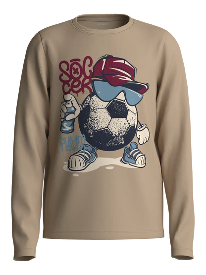 Långärmad Topp Fotboll Vux Beige
