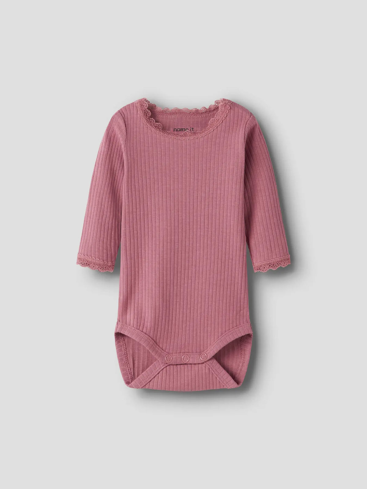 Body Hallie Ribbad Långärmad Enfärgad Rosa