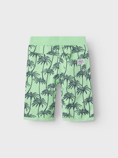 Sweatshorts Palmtryck Grön